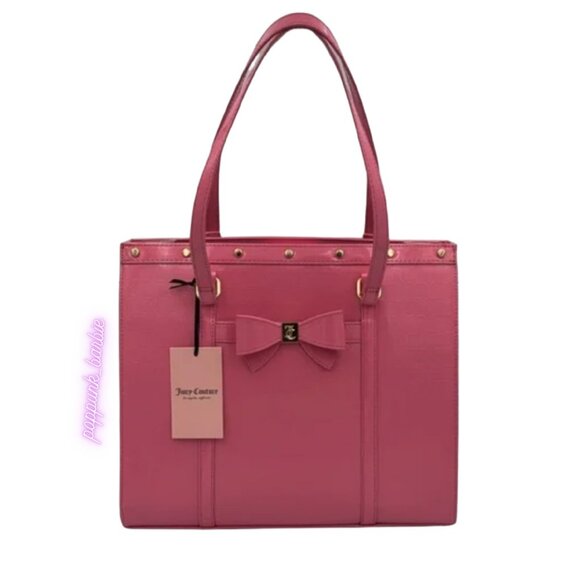 Juicy Couture Pink Tote Bag For the‎ Girls Tote Matching Wallet COMPLETE SET NWT - Picture 2 of 12